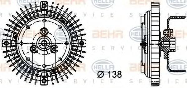 Сцепление, вентилятор радиатора BEHR HELLA SERVICE 8MV 376 732-011