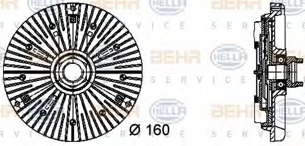 Зчеплення, вентилятор радіатора BEHR HELLA SERVICE 8MV 376 732-031