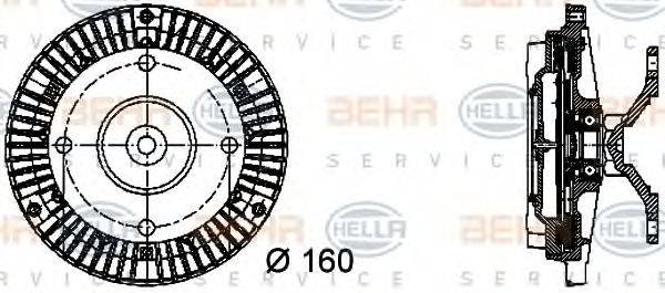 Зчеплення, вентилятор радіатора BEHR HELLA SERVICE 8MV 376 732-051