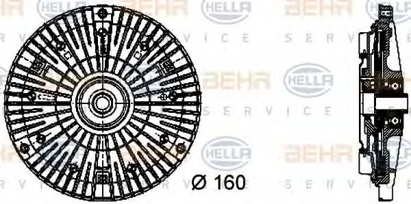 Зчеплення, вентилятор радіатора BEHR HELLA SERVICE 8MV 376 732-061