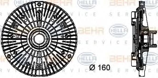 Зчеплення, вентилятор радіатора BEHR HELLA SERVICE 8MV 376 732-101