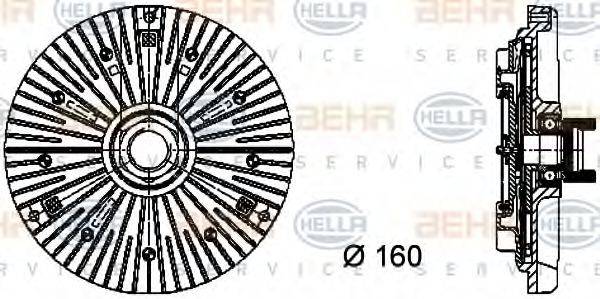 Зчеплення, вентилятор радіатора BEHR HELLA SERVICE 8MV 376 732-111