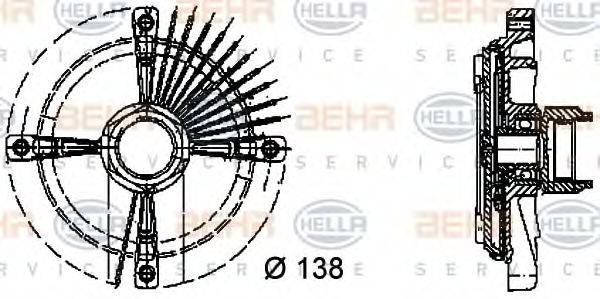 Сцепление, вентилятор радиатора BEHR HELLA SERVICE 8MV 376 732-151