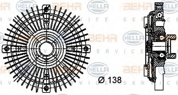Сцепление, вентилятор радиатора BEHR HELLA SERVICE 8MV 376 732-201