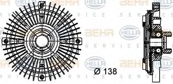Зчеплення, вентилятор радіатора BEHR HELLA SERVICE 8MV 376 732-211