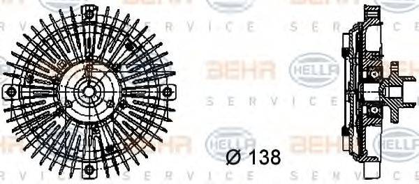 Зчеплення, вентилятор радіатора BEHR HELLA SERVICE 8MV 376 732-221