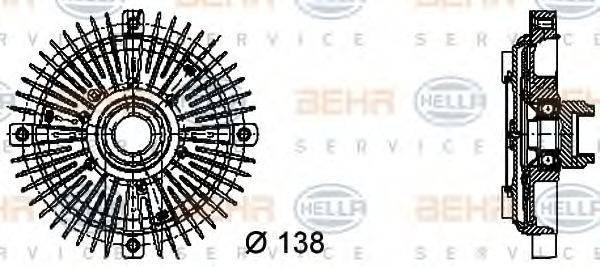 Зчеплення, вентилятор радіатора BEHR HELLA SERVICE 8MV 376 732-231