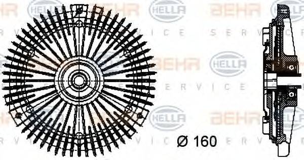 Зчеплення, вентилятор радіатора BEHR HELLA SERVICE 8MV 376 732-301