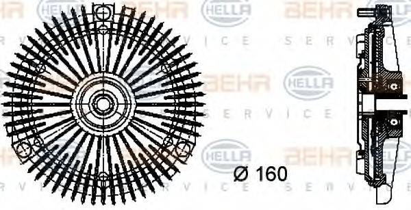 Зчеплення, вентилятор радіатора BEHR HELLA SERVICE 8MV 376 732-331