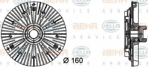 Зчеплення, вентилятор радіатора BEHR HELLA SERVICE 8MV 376 732-401