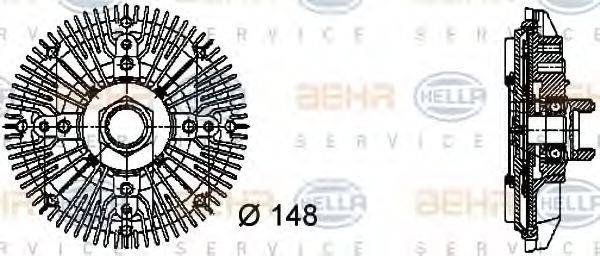 Зчеплення, вентилятор радіатора BEHR HELLA SERVICE 8MV 376 732-411
