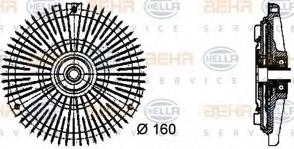 Зчеплення, вентилятор радіатора BEHR HELLA SERVICE 8MV 376 732-451