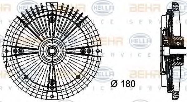 Зчеплення, вентилятор радіатора BEHR HELLA SERVICE 8MV 376 732-461