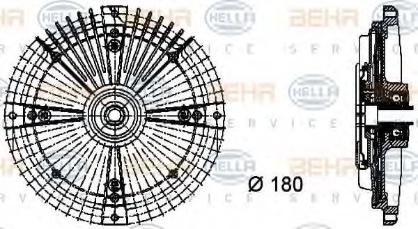 Зчеплення, вентилятор радіатора BEHR HELLA SERVICE 8MV 376 732-471