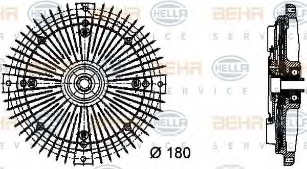 BEHR HELLA SERVICE 8MV376732491 Зчеплення, вентилятор радіатора