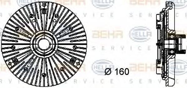 Сцепление, вентилятор радиатора BEHR HELLA SERVICE 8MV 376 733-001