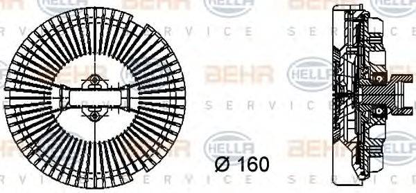 BEHR HELLA SERVICE 8MV376733021 Сцепление, вентилятор радиатора