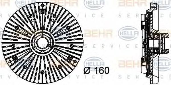 Зчеплення, вентилятор радіатора BEHR HELLA SERVICE 8MV 376 733-031