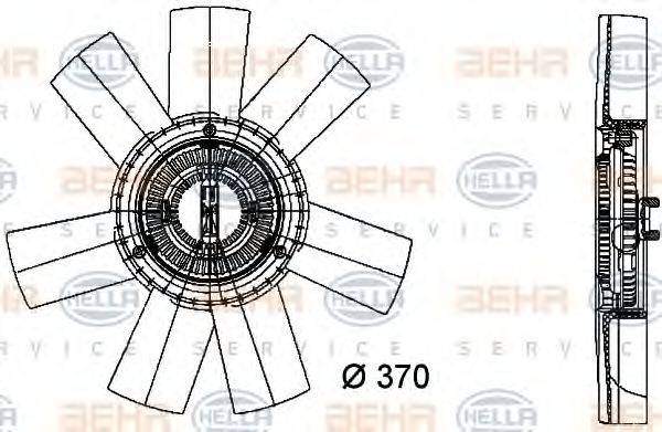 Вентилятор, охолодження двигуна BEHR HELLA SERVICE 8MV 376 733-361
