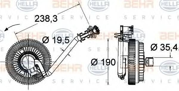 BEHR HELLA SERVICE 8MV376734021 Сцепление, вентилятор радиатора