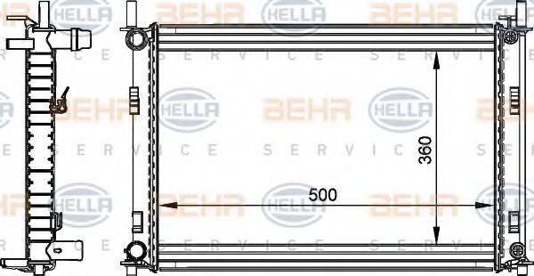 Радіатор, охолодження двигуна BEHR HELLA SERVICE 8MK 376 764-301