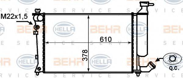 BEHR HELLA SERVICE 8MK376767021 Радіатор, охолодження двигуна