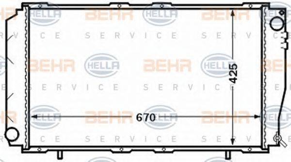 BEHR HELLA SERVICE 8MK376772601 Радиатор, охлаждение двигателя