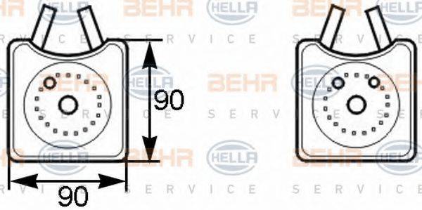 BEHR HELLA SERVICE 8MO376778001 масляный радиатор, двигательное масло