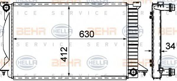 BEHR HELLA SERVICE 8MK376781071 Радиатор, охлаждение двигателя