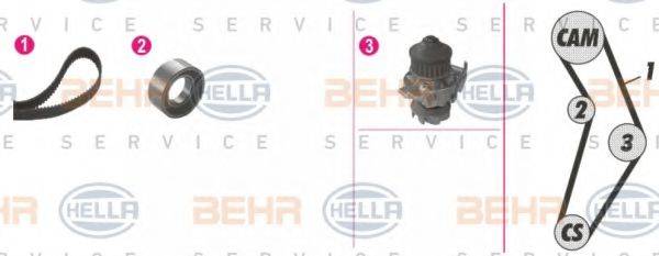 BEHR HELLA SERVICE 8MP376800861 Водяной насос + комплект зубчатого ремня