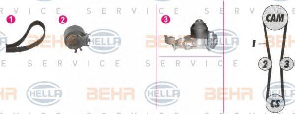 Водяний насос + комплект зубчастого ременя BEHR HELLA SERVICE 8MP 376 802-851