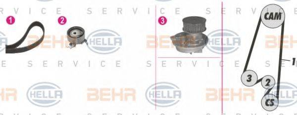 BEHR HELLA SERVICE 8MP376807891 Водяной насос + комплект зубчатого ремня