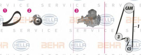 BEHR HELLA SERVICE 8MP376808811 Водяной насос + комплект зубчатого ремня