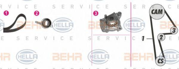 BEHR HELLA SERVICE 8MP376808871 Водяной насос + комплект зубчатого ремня
