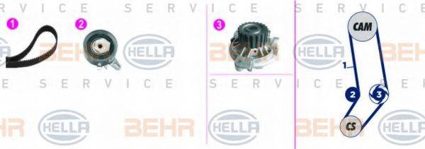 BEHR HELLA SERVICE 8MP376818811 Водяной насос + комплект зубчатого ремня