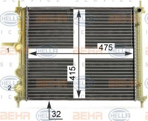 Радиатор, охлаждение двигателя BEHR HELLA SERVICE 8MK 376 900-141