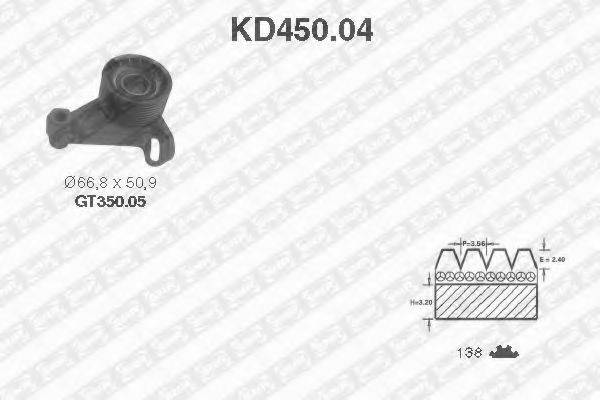 Комплект ременя ГРМ SNR KD450.04
