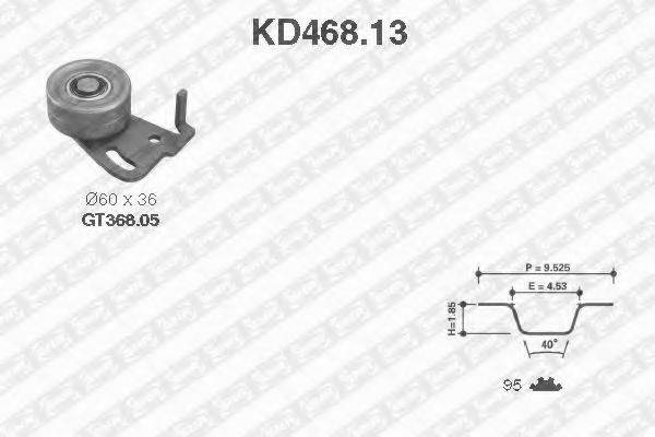 Комплект ременя ГРМ SNR KD468.13