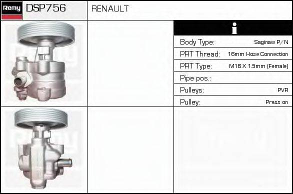 Гидравлический насос, рулевое управление DELCO REMY DSP756