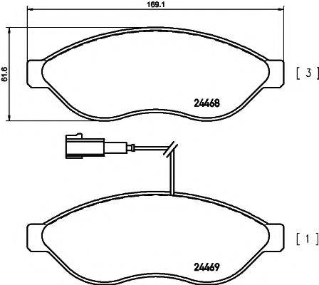 Комплект гальмівних колодок, дискове гальмо PAGID T1657