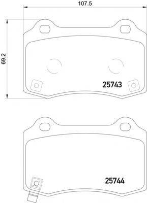 Комплект тормозных колодок, дисковый тормоз PAGID T2281