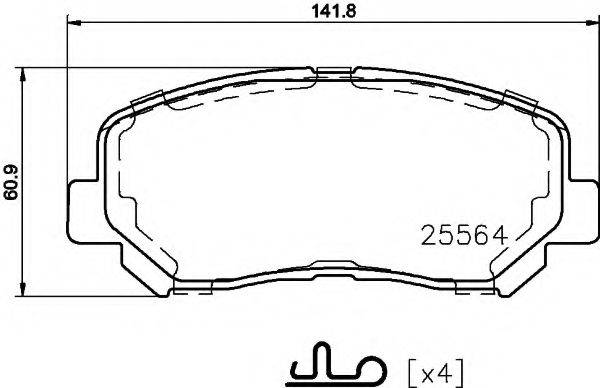 Комплект тормозных колодок, дисковый тормоз PAGID T2466