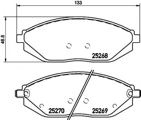 Комплект тормозных колодок, дисковый тормоз PAGID T2051