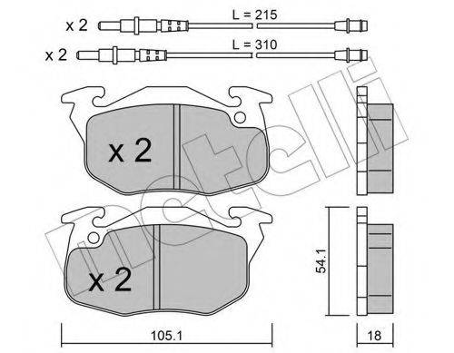 Комплект тормозных колодок, дисковый тормоз METELLI 22-0037-4