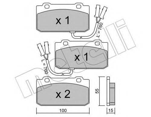 Комплект тормозных колодок, дисковый тормоз METELLI 22-0040-1