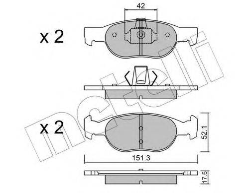 Комплект тормозных колодок, дисковый тормоз METELLI 22-0079-1