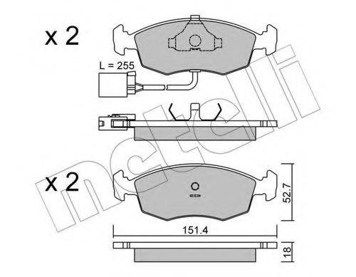 Комплект тормозных колодок, дисковый тормоз METELLI 22-0094-1