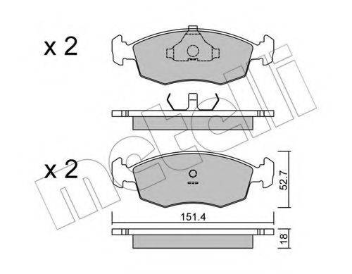 Комплект тормозных колодок, дисковый тормоз METELLI 22-0094-2