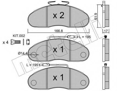 Комплект тормозных колодок, дисковый тормоз METELLI 22-0111-0