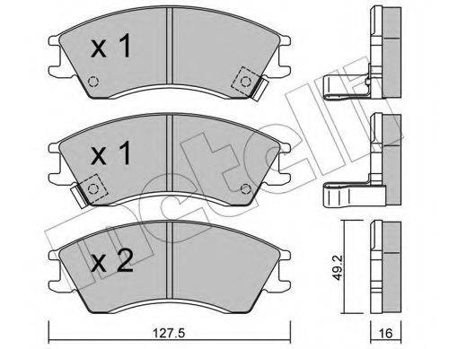 Комплект тормозных колодок, дисковый тормоз METELLI 22-0160-0